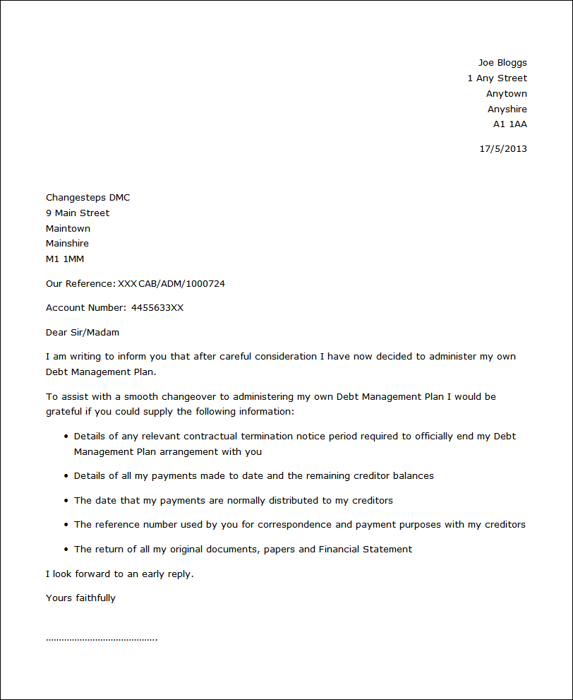 arrears letter template